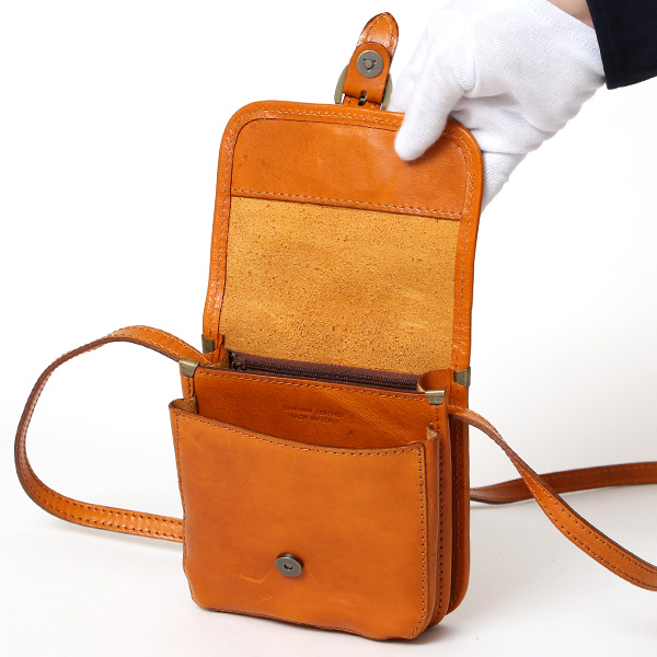 ショルダーバッグ ミニ メンズ レディース 本革 ポーチ 小さめ かわいい バッグ 小物入れ キャメル ブラウン 茶 茶色 レザー ワンショルダー おしゃれ 鞄 多収納 カジュアル インポート ブランド I MEDICI(イ メディチ)
