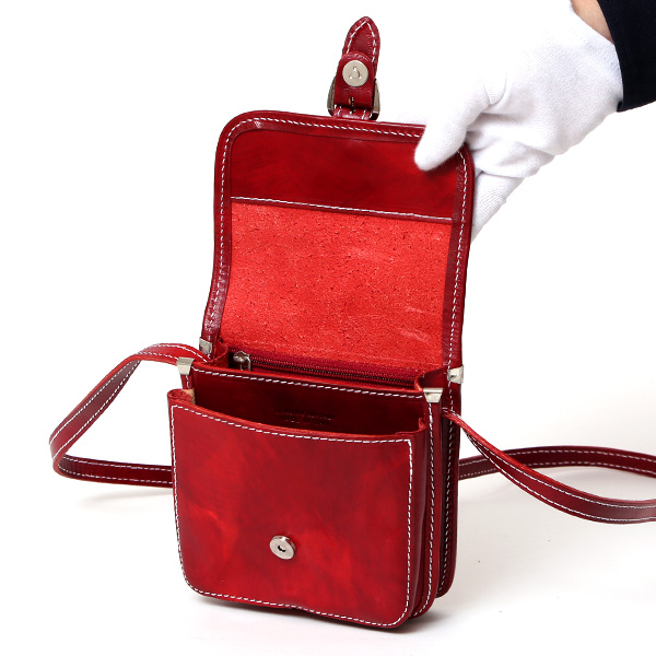 ショルダーバッグ ミニ メンズ レディース 本革 ポーチ 小さめ かわいい バッグ 小物入れ レッド ワイン 赤色 レザー ワンショルダー おしゃれ 鞄 多収納 カジュアル インポート ブランド I MEDICI(イ メディチ)