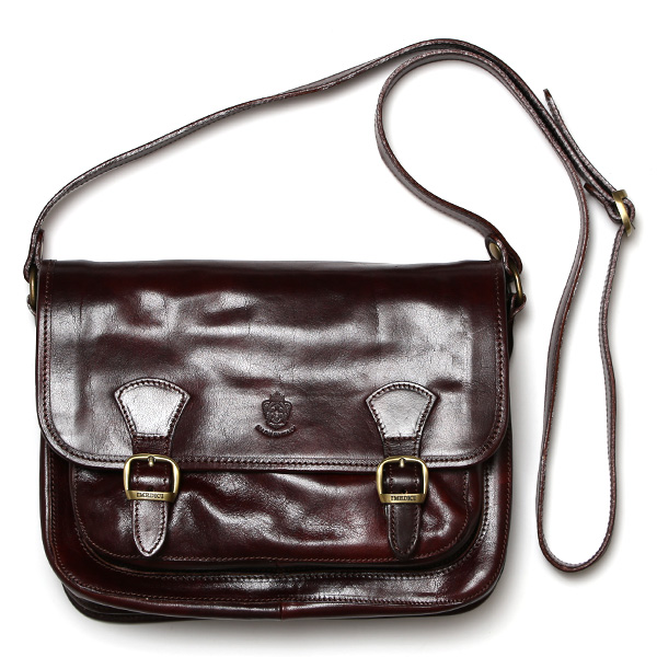 I MEDICI(イ メディチ) レザー ベルト付きショルダーバッグ ダークブラウン