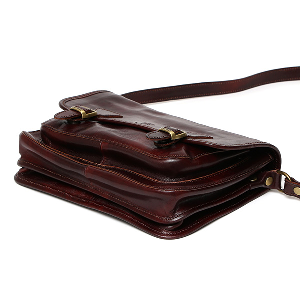 ショルダーバッグ メンズ レディース 本革 小さめ クラシック レザー 斜め掛け バッグ レトロ ダークブラウン ブラウン 茶 茶色 メッセンジャーバッグ おしゃれ プレゼント ギフト イタリア ブランド I MEDICI(イ メディチ) 3525