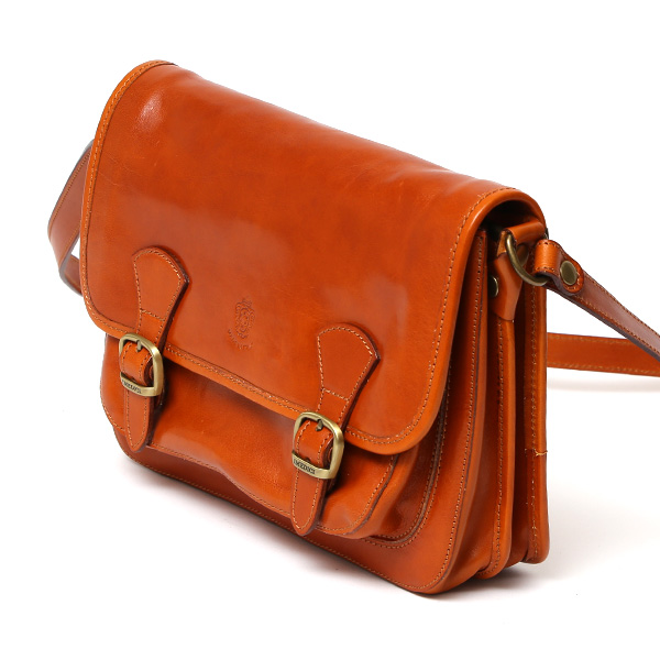 ショルダーバッグ メンズ レディース 本革 小さめ クラシック レザー 斜め掛け バッグ レトロ キャメル ブラウン 茶 茶色 メッセンジャーバッグ おしゃれ プレゼント ギフト イタリア ブランド I MEDICI(イ メディチ) 3525