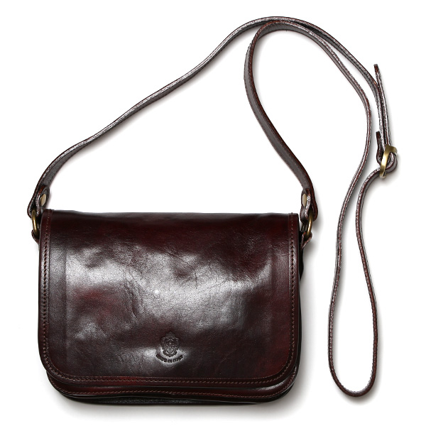 I MEDICI(イ メディチ) レザー ボタン付きミニショルダーバッグ ダークブラウン