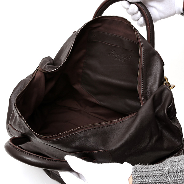 ジャスエムビー(Jas-M.B.) スモールウィングストラベラー(Small Wings Traveller) ボストンバッグ ブラウン 茶 茶色 メンズ 革 レザー