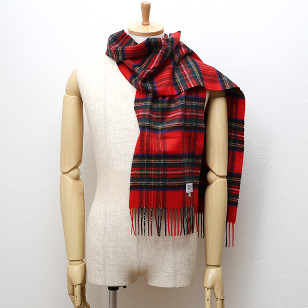 ジョンストンズ(Johnstons) マフラー/ストール レッド ワイン 赤色 メンズ レディース カシミヤ カシミア 100% 高級