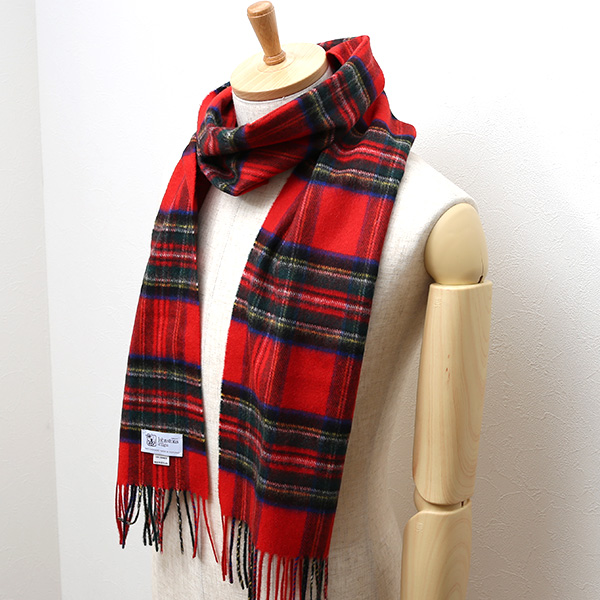 ジョンストンズ(Johnstons) マフラー/ストール レッド ワイン 赤色 メンズ レディース カシミヤ カシミア 100% 高級