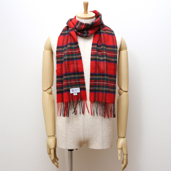 ジョンストンズ(Johnstons) マフラー/ストール レッド ワイン 赤色 メンズ レディース カシミヤ カシミア 100% 高級