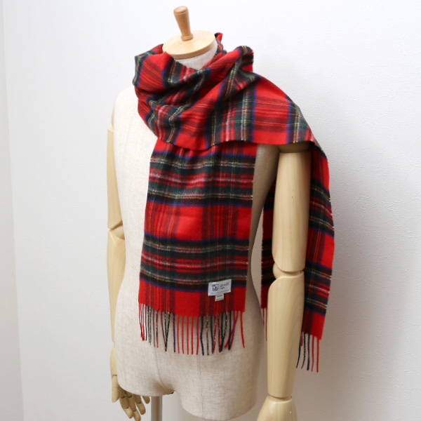 ジョンストンズ(Johnstons) マフラー/ストール レッド ワイン 赤色 メンズ レディース カシミヤ カシミア 100% 高級