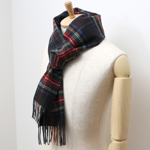 ジョンストンズ(Johnstons) マフラー/ストール ブルー ネイビー 青色 メンズ レディース カシミヤ カシミア 100% 高級