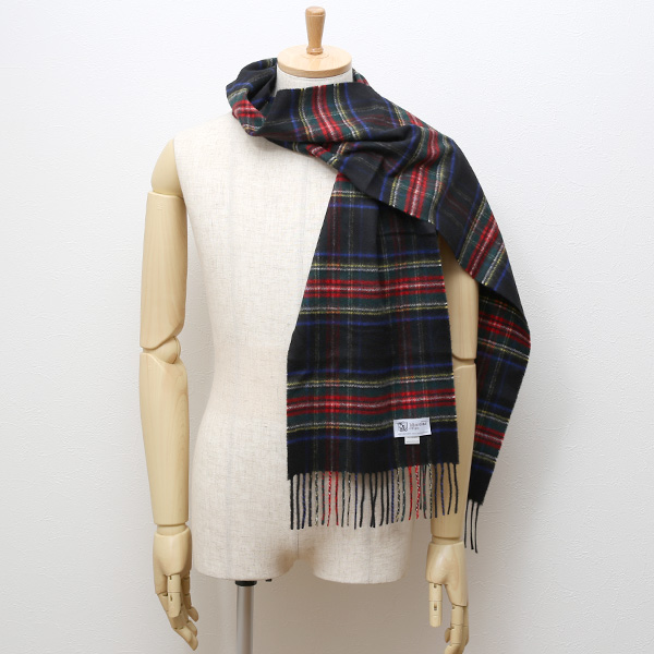 ジョンストンズ(Johnstons) マフラー/ストール ブルー ネイビー 青色 メンズ レディース カシミヤ カシミア 100% 高級