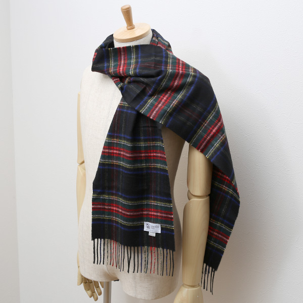 ジョンストンズ(Johnstons) マフラー/ストール ブルー ネイビー 青色 メンズ レディース カシミヤ カシミア 100% 高級