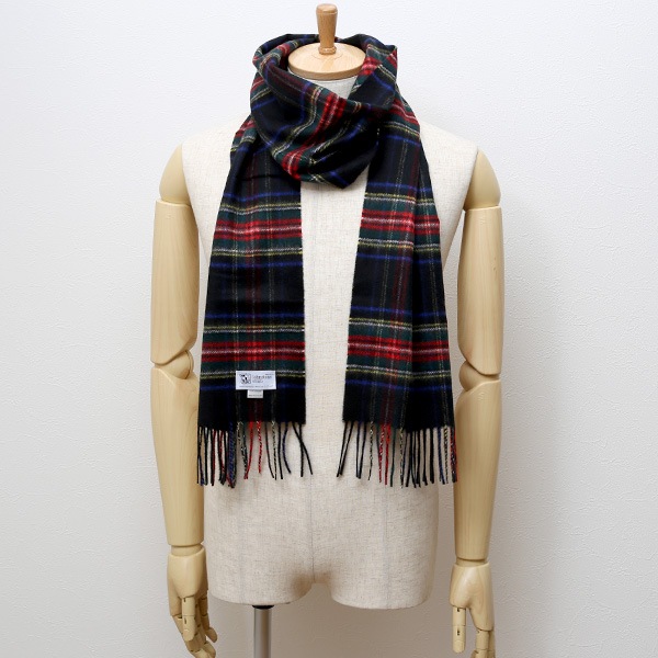 ジョンストンズ(Johnstons) マフラー/ストール ブルー ネイビー 青色 メンズ レディース カシミヤ カシミア 100% 高級