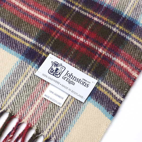  ジョンストンズ(Johnstons) マフラー/ストール ベージュ 肌色 メンズ レディース カシミヤ カシミア 100％ 高級