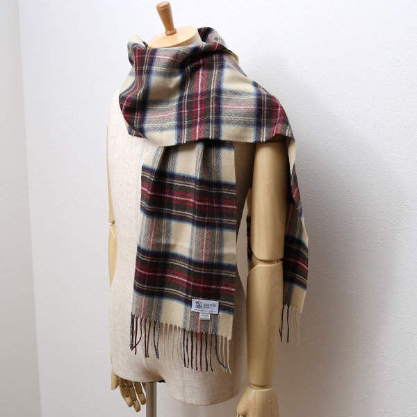  ジョンストンズ(Johnstons) マフラー/ストール ベージュ 肌色 メンズ レディース カシミヤ カシミア 100％ 高級