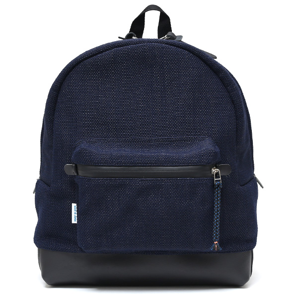 kiruna(キルナ) DAY PACK AUTHENTIC(M) KYOTO NYLON×COW LEATHER ネイビー/ブラック