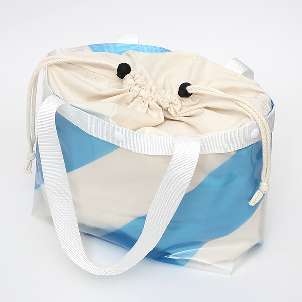 ボーダー トートバッグ ストライプ ブランド 日本製 メンズ レディース 無地 ブルー ネイビー 青色 国産 カバン 鞄 シンプル バッグ おしゃれ 軽量 軽い 通学 ポリウレタン フィルム ショッピング kiruna(キルナ)