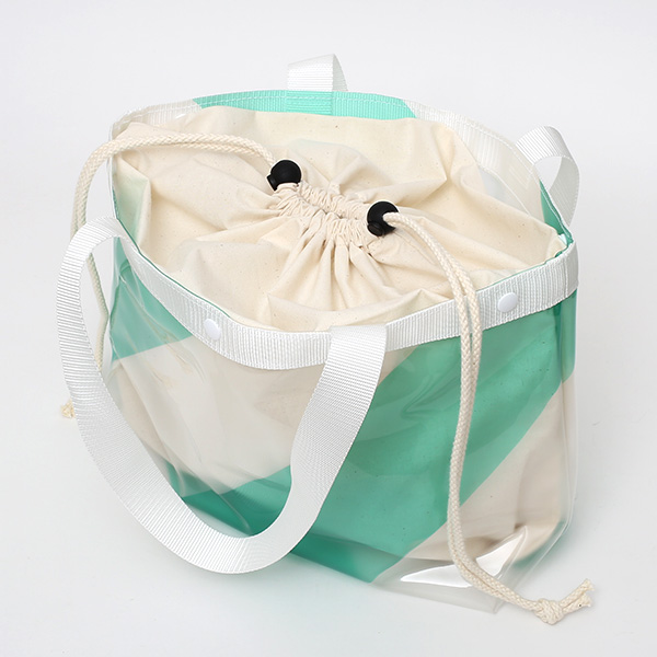 ボーダー トートバッグ ストライプ ブランド 日本製 メンズ レディース 無地 グリーン 緑色 国産 カバン 鞄 シンプル バッグ おしゃれ 軽量 軽い 通学 ポリウレタン フィルム ショッピング kiruna(キルナ)