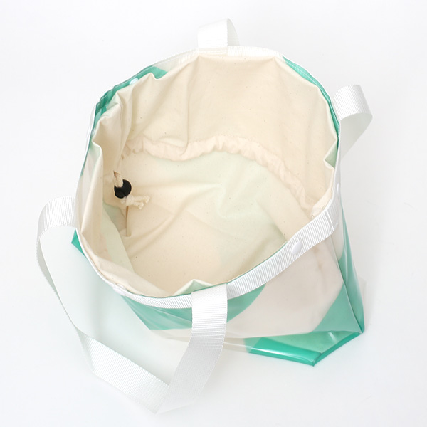 ボーダー トートバッグ ストライプ ブランド 日本製 メンズ レディース 無地 グリーン 緑色 国産 カバン 鞄 シンプル バッグ おしゃれ 軽量 軽い 通学 ポリウレタン フィルム ショッピング kiruna(キルナ)