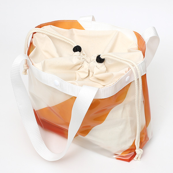 ボーダー トートバッグ ストライプ ブランド 日本製 メンズ レディース 無地 オレンジ 橙色 国産 カバン 鞄 シンプル バッグ おしゃれ 軽量 軽い 通学 ポリウレタン フィルム ショッピング kiruna(キルナ)