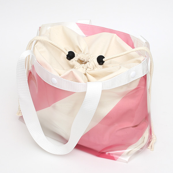 ボーダー トートバッグ ストライプ ブランド 日本製 メンズ レディース 無地 ピンク 桃色 国産 カバン 鞄 シンプル バッグ おしゃれ 軽量 軽い 通学 ポリウレタン フィルム ショッピング kiruna(キルナ)