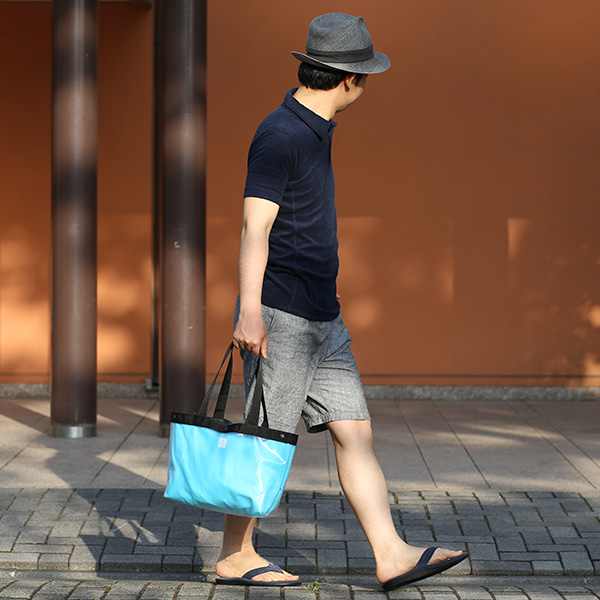 トートバッグ ブランド 日本製 メンズ レディース 無地 ポリウレタン フィルム ブルー ネイビー 青色 国産 カバン 鞄 シンプル バッグ おしゃれ 軽量 軽い 通学 ショッピング kiruna(キルナ)
