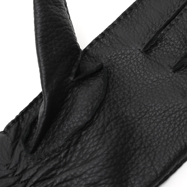 手袋 メンズ 本革 レザー ブラック 黒 黒色 手袋 カシミヤ混 カシミア混 ディアスキン(鹿革) グローブ KURODA(クロダ)
