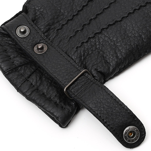  手袋 メンズ 本革 レザー ブラック 黒 黒色 手袋 カシミヤ混 カシミア混 ディアスキン(鹿革) グローブ KURODA(クロダ)