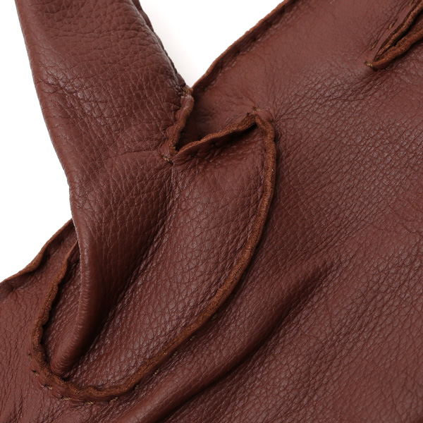  手袋 メンズ 本革 レザー ブラウン 茶 茶色 手袋 カシミヤ混 カシミア混 ディアスキン(鹿革) グローブ KURODA(クロダ)