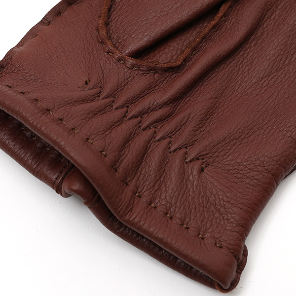  手袋 メンズ 本革 レザー ブラウン 茶 茶色 手袋 カシミヤ混 カシミア混 ディアスキン(鹿革) グローブ KURODA(クロダ)