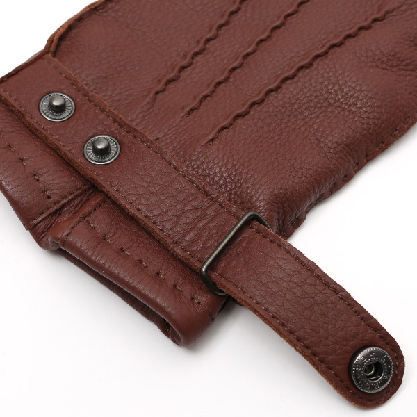  手袋 メンズ 本革 レザー ブラウン 茶 茶色 手袋 カシミヤ混 カシミア混 ディアスキン(鹿革) グローブ KURODA(クロダ)