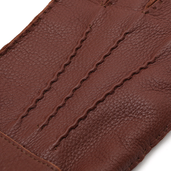  手袋 メンズ 本革 レザー ブラウン 茶 茶色 手袋 カシミヤ混 カシミア混 ディアスキン(鹿革) グローブ KURODA(クロダ)