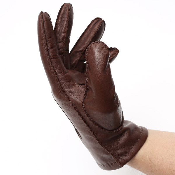  KURODA(クロダ) 手袋 カシミヤ混裏地 手縫い 革手袋 仔羊革 メンズ グローブ ブラウン 茶 茶色 本革 レザー 手袋 カシミヤ混 カシミア混 ラムスキン グローブ 男性 男 プレゼント クリスマス ギフト 1万円 おしゃれ