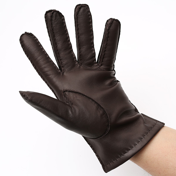  KURODA(クロダ) 手袋 カシミヤ混裏地 手縫い 革手袋 仔羊革 メンズ グローブ ダークブラウン ブラウン 茶 茶色 本革 レザー 手袋 カシミヤ混 カシミア混 ラムスキン グローブ 男性 男 プレゼント クリスマス ギフト 1万円 おしゃれ