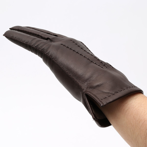  KURODA(クロダ) 手袋 カシミヤ混裏地 手縫い 革手袋 仔羊革 メンズ グローブ ダークブラウン ブラウン 茶 茶色 本革 レザー 手袋 カシミヤ混 カシミア混 ラムスキン グローブ 男性 男 プレゼント クリスマス ギフト 1万円 おしゃれ