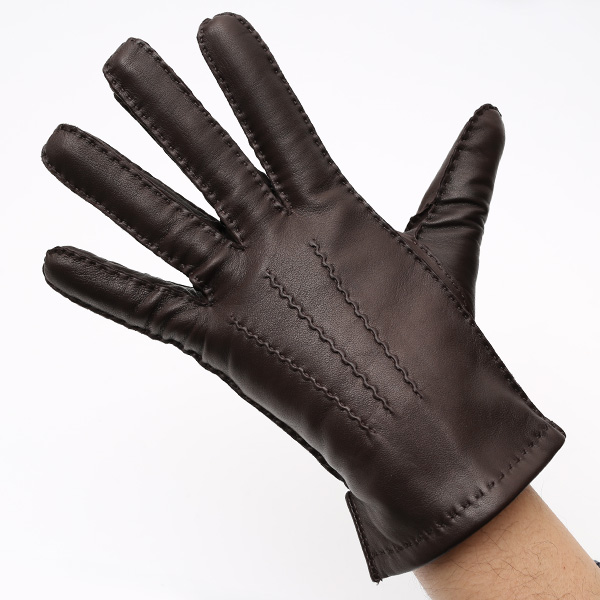  KURODA(クロダ) 手袋 カシミヤ混裏地 手縫い 革手袋 仔羊革 メンズ グローブ ダークブラウン ブラウン 茶 茶色 本革 レザー 手袋 カシミヤ混 カシミア混 ラムスキン グローブ 男性 男 プレゼント クリスマス ギフト 1万円 おしゃれ
