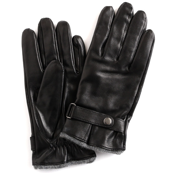 KURODA(クロダ) 羊革 ベルト付 メンズ 手袋 ブラック
