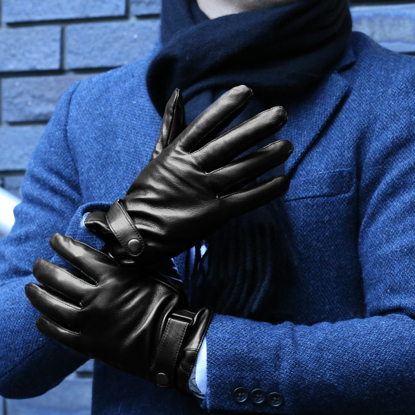 手袋 メンズ 本革 レザー ブラック 黒 黒色 手袋 カシミヤ混 カシミア混 ラムスキン(羊革) グローブ KURODA(クロダ)