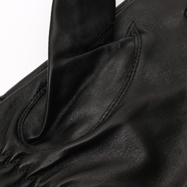 手袋 メンズ 本革 レザー ブラック 黒 黒色 手袋 カシミヤ混 カシミア混 ラムスキン(羊革) グローブ KURODA(クロダ)