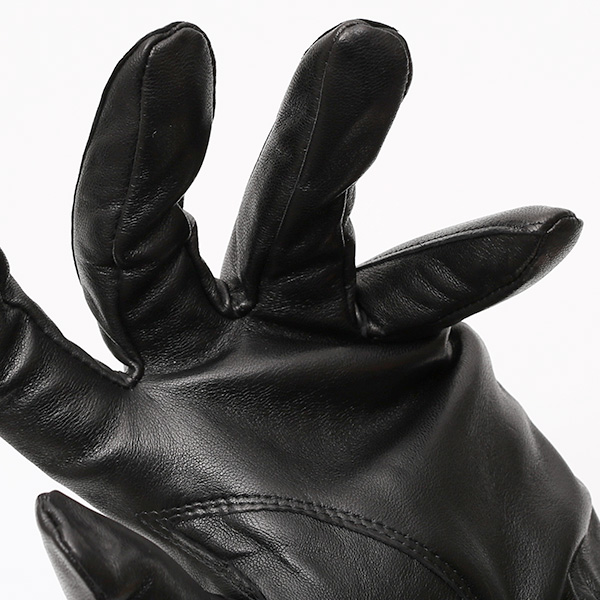 手袋 メンズ 本革 レザー ブラック 黒 黒色 手袋 カシミヤ混 カシミア混 ラムスキン(羊革) グローブ KURODA(クロダ)
