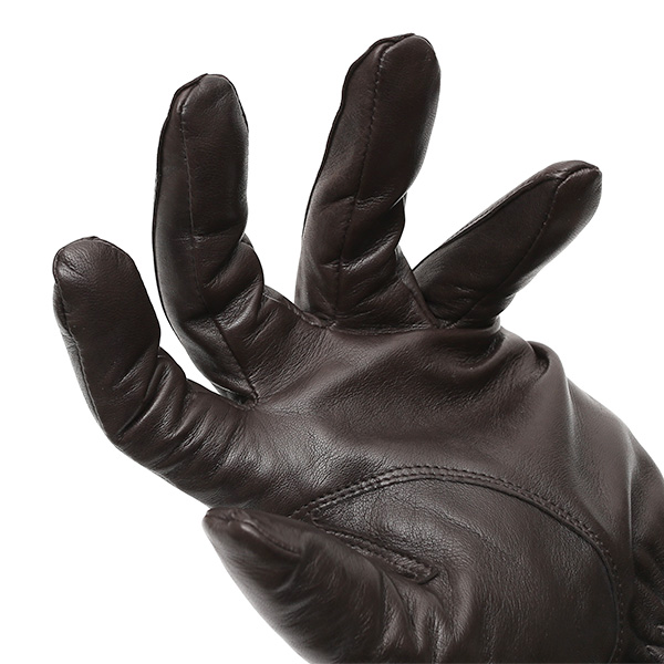  手袋 メンズ 本革 レザー ブラウン 茶 茶色 手袋 カシミヤ混 カシミア混 ラムスキン(羊革) グローブ KURODA(クロダ)