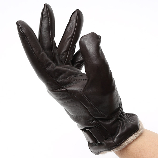  手袋 メンズ 本革 レザー ブラウン 茶 茶色 手袋 カシミヤ混 カシミア混 ラムスキン(羊革) グローブ KURODA(クロダ)