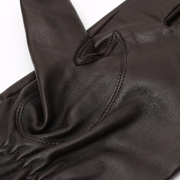  手袋 メンズ 本革 レザー ブラウン 茶 茶色 手袋 カシミヤ混 カシミア混 ラムスキン(羊革) グローブ KURODA(クロダ)