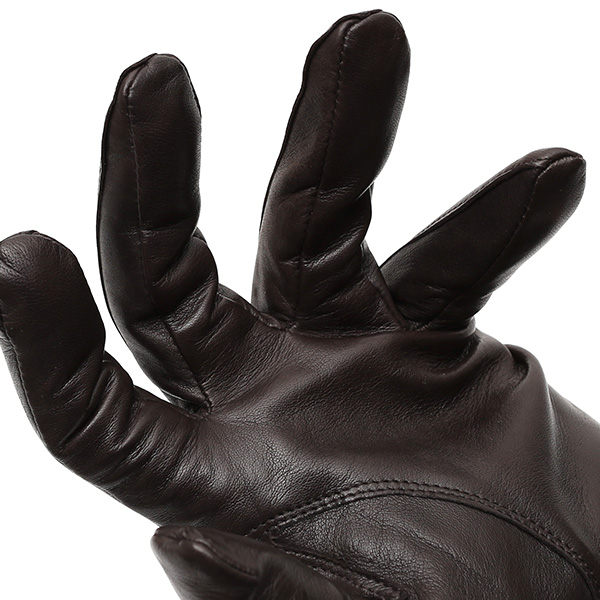  手袋 メンズ 本革 レザー ブラウン 茶 茶色 手袋 カシミヤ混 カシミア混 ラムスキン(羊革) グローブ KURODA(クロダ)