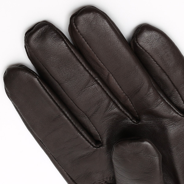  手袋 メンズ 本革 レザー ブラウン 茶 茶色 手袋 カシミヤ混 カシミア混 ラムスキン(羊革) グローブ KURODA(クロダ)