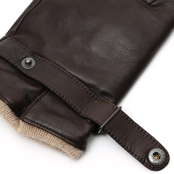  手袋 メンズ 本革 レザー ブラウン 茶 茶色 手袋 カシミヤ混 カシミア混 ラムスキン(羊革) グローブ KURODA(クロダ)