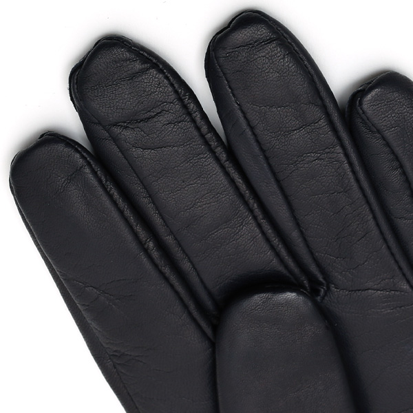  手袋 メンズ 本革 レザー ブルー ネイビー 青色 手袋 カシミヤ混 カシミア混 ラムスキン(羊革) グローブ KURODA(クロダ)