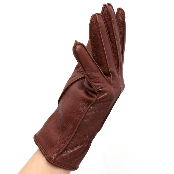  手袋 メンズ 本革 レザー ブラウン 茶 茶色 手袋 ディアスキン 鹿革 グローブ KURODA(クロダ)