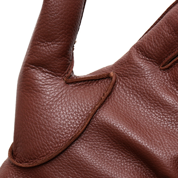  手袋 メンズ 本革 レザー ブラウン 茶 茶色 手袋 ディアスキン 鹿革 グローブ KURODA(クロダ)