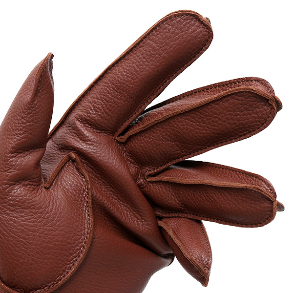  手袋 メンズ 本革 レザー ブラウン 茶 茶色 手袋 ディアスキン 鹿革 グローブ KURODA(クロダ)