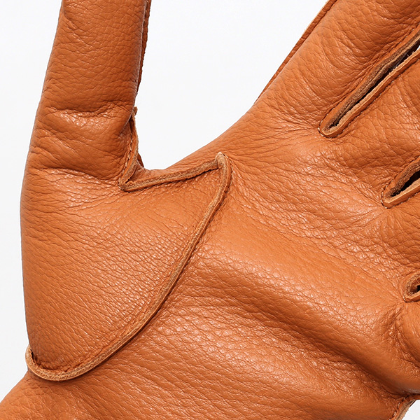  手袋 メンズ 本革 レザー キャメル ブラウン 茶 茶色 手袋 ディアスキン 鹿革 グローブ KURODA(クロダ)