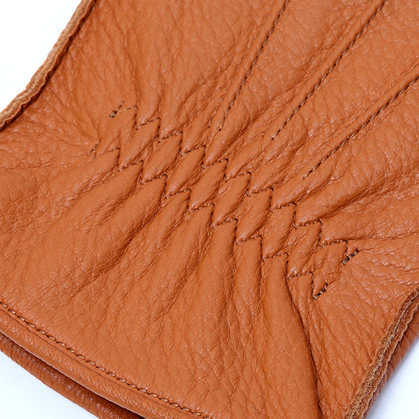  手袋 メンズ 本革 レザー キャメル ブラウン 茶 茶色 手袋 ディアスキン 鹿革 グローブ KURODA(クロダ)